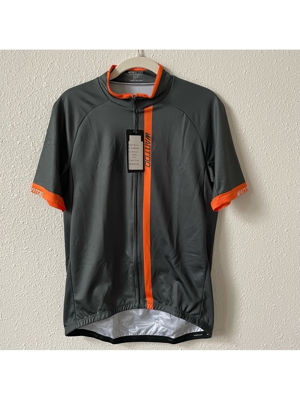 Wantdo Men’s Cycling Jersey Size Medium Gray Orange Outdoors Sports Bike